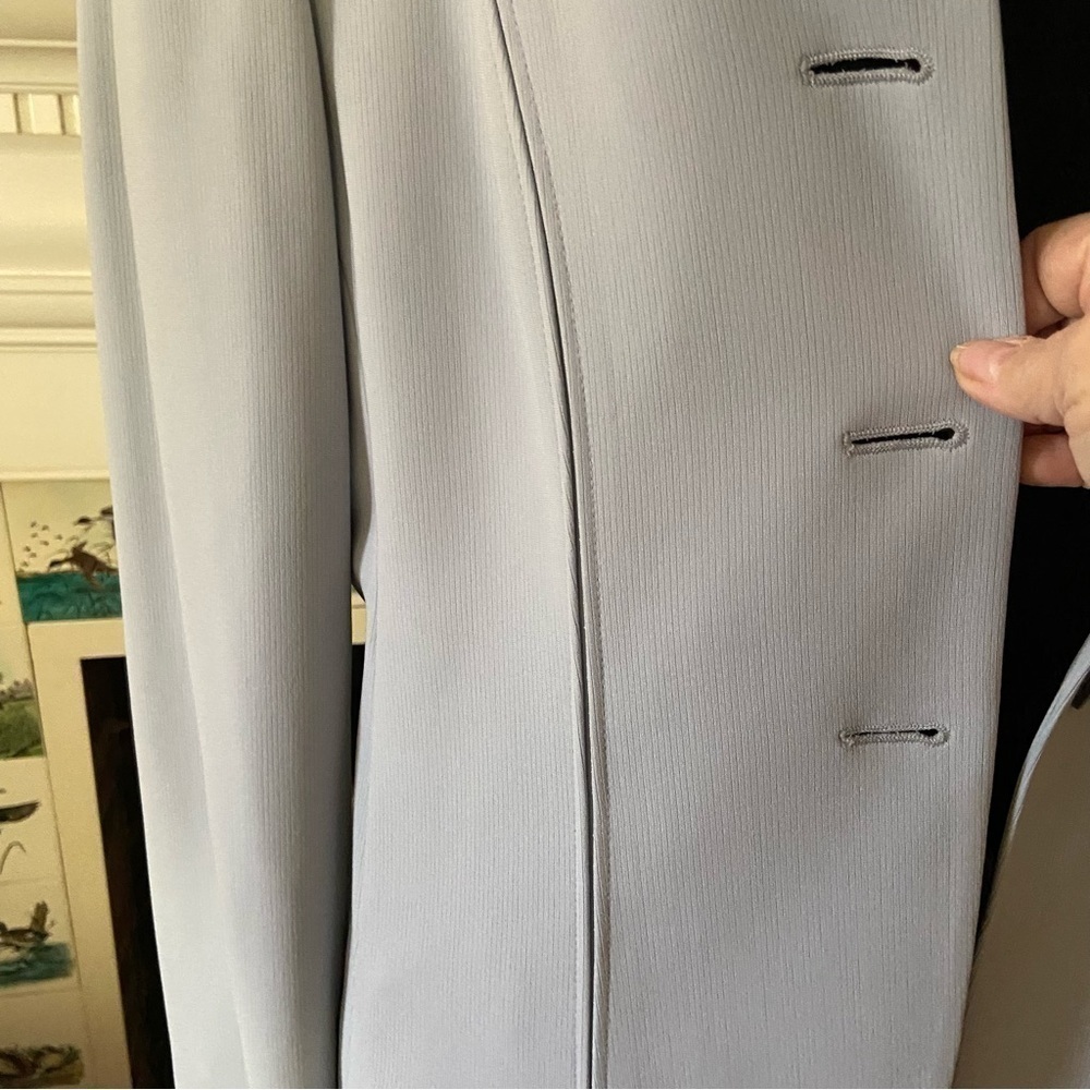 JONES NY Collection Jacket In Palest Periwinkle With Smoky Sheen Buttons. Chic.